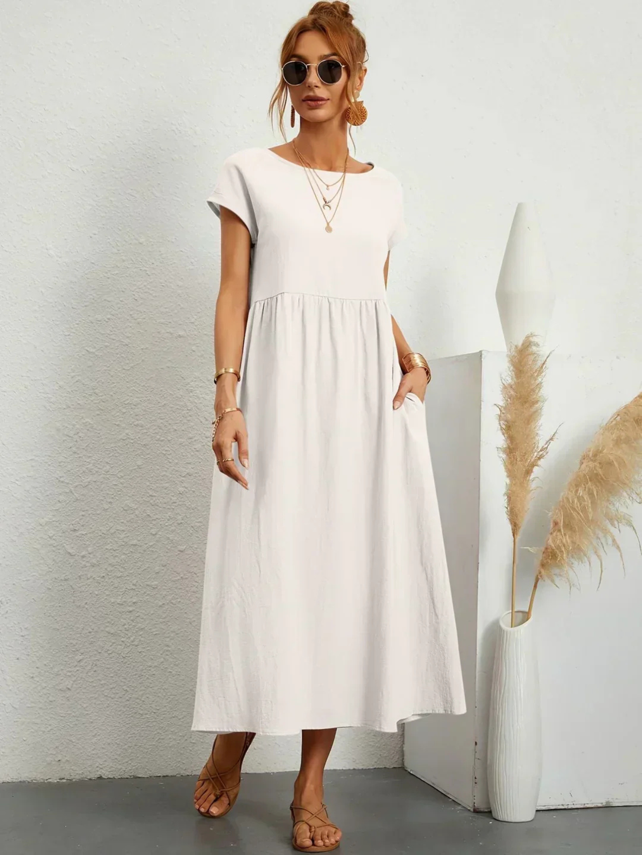 Lone | Elegant kjole med rund hals