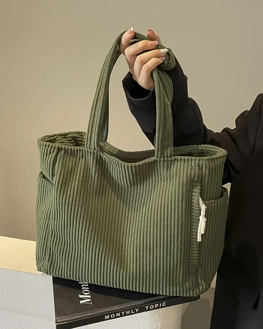 Varedo™ | Sort Rillet Tote taske