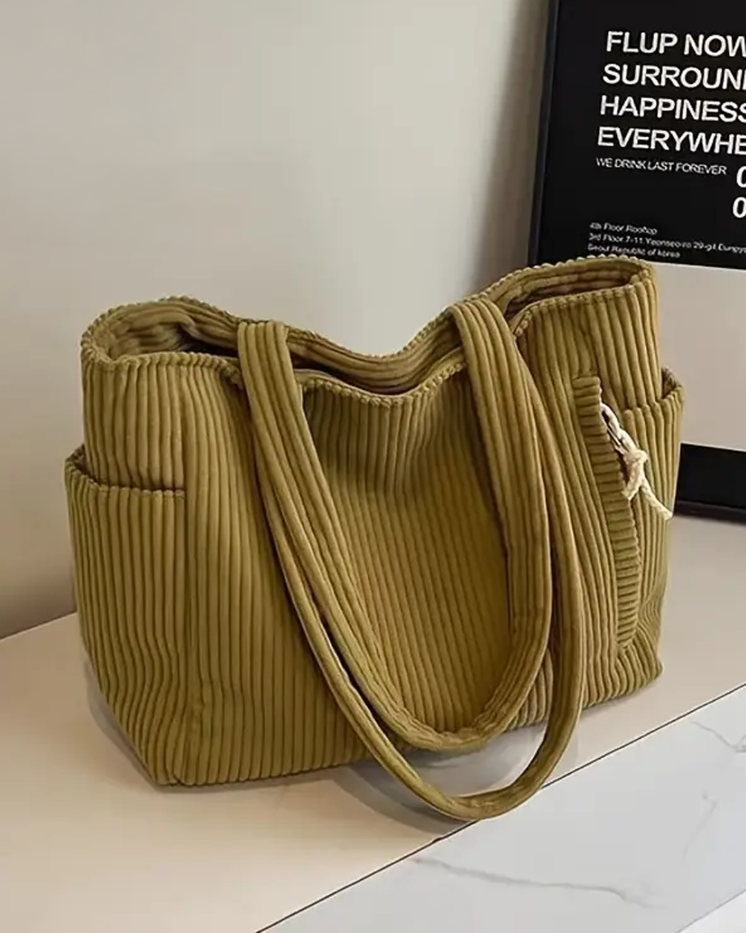 Varedo™ | Sort Rillet Tote taske