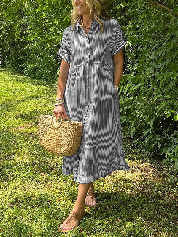 Varedo™ | Striped Skjortekjole