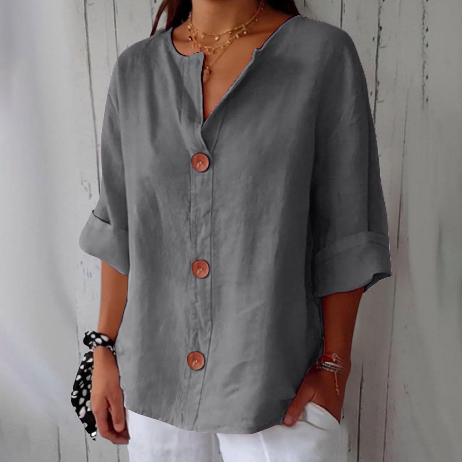 Varedo™ | Afslappet Linnebluse