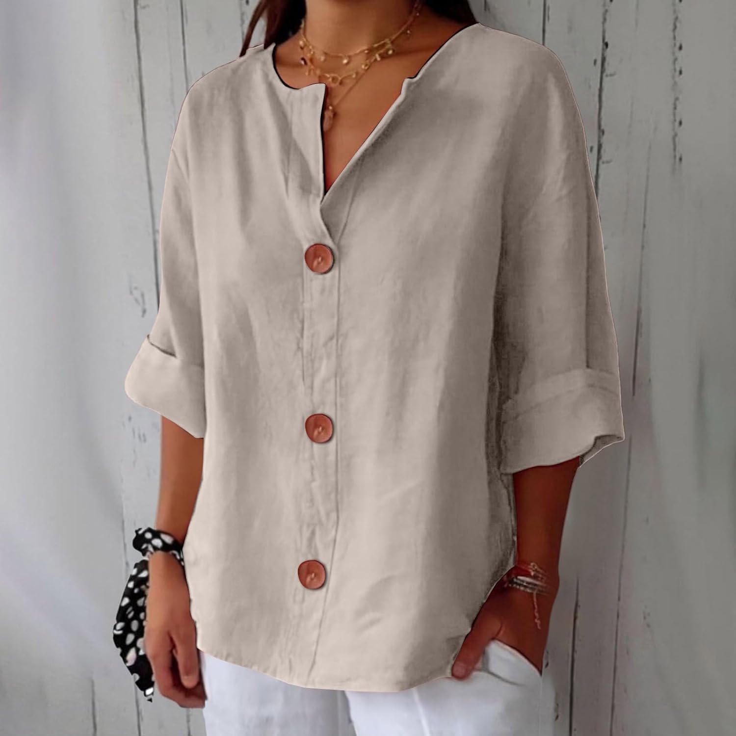Varedo™ | Afslappet Linnebluse