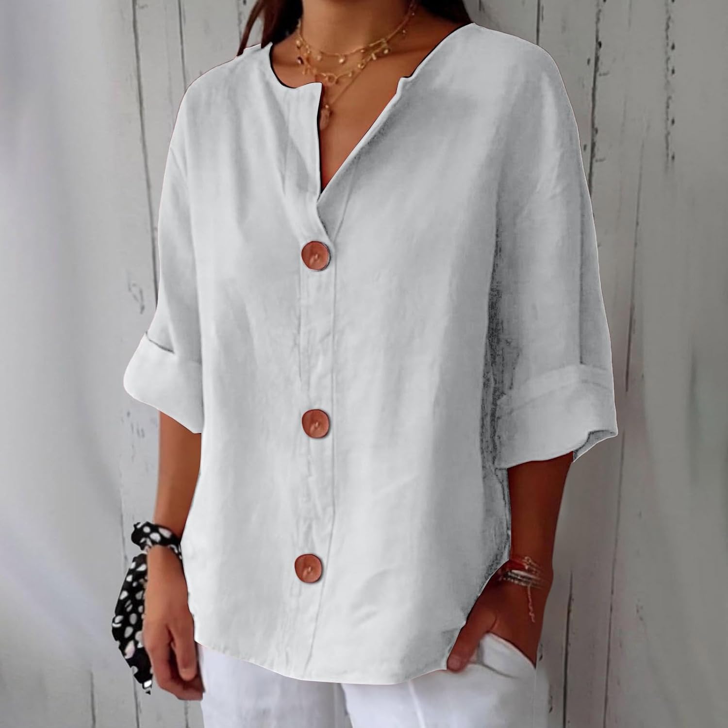Varedo™ | Afslappet Linnebluse