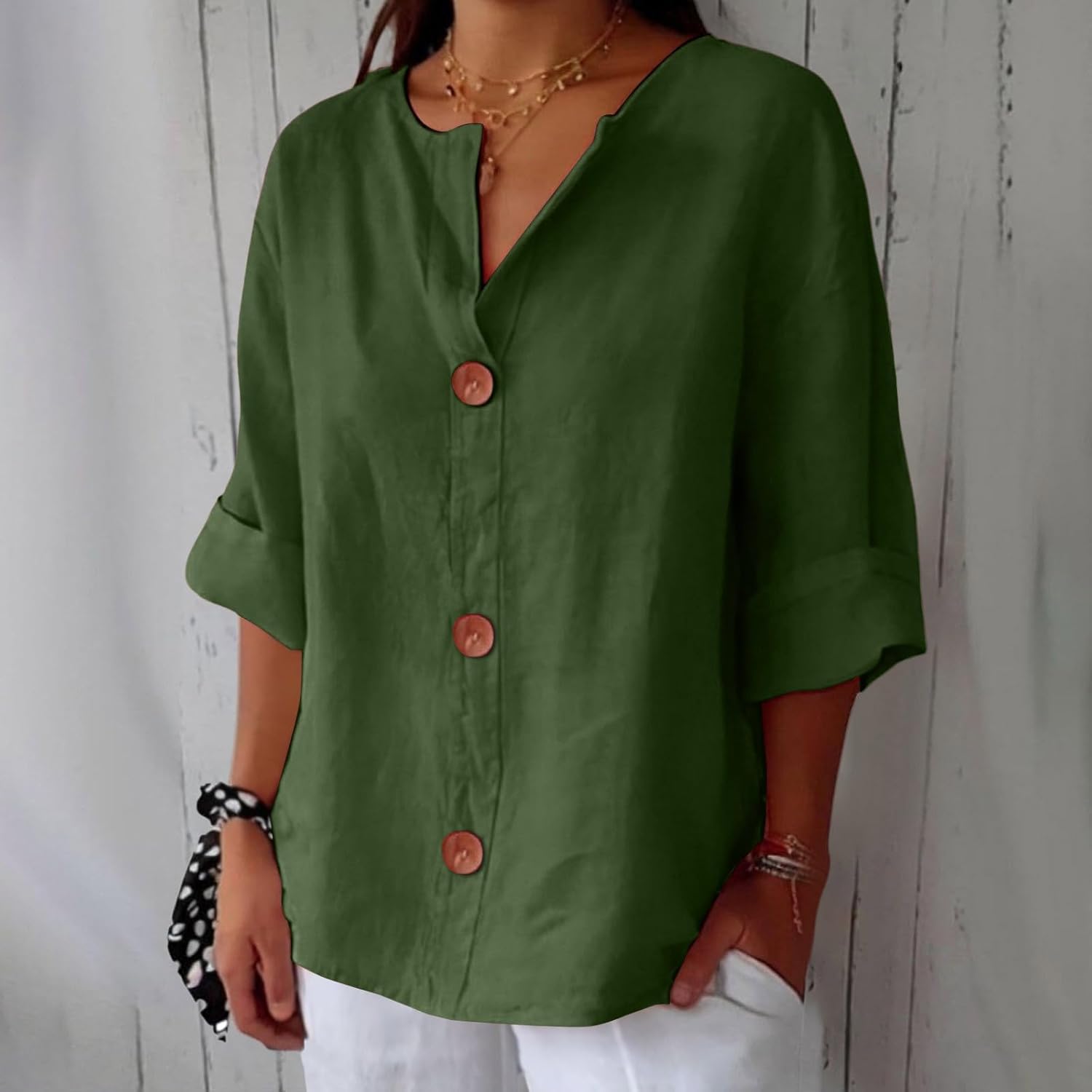 Varedo™ | Afslappet Linnebluse