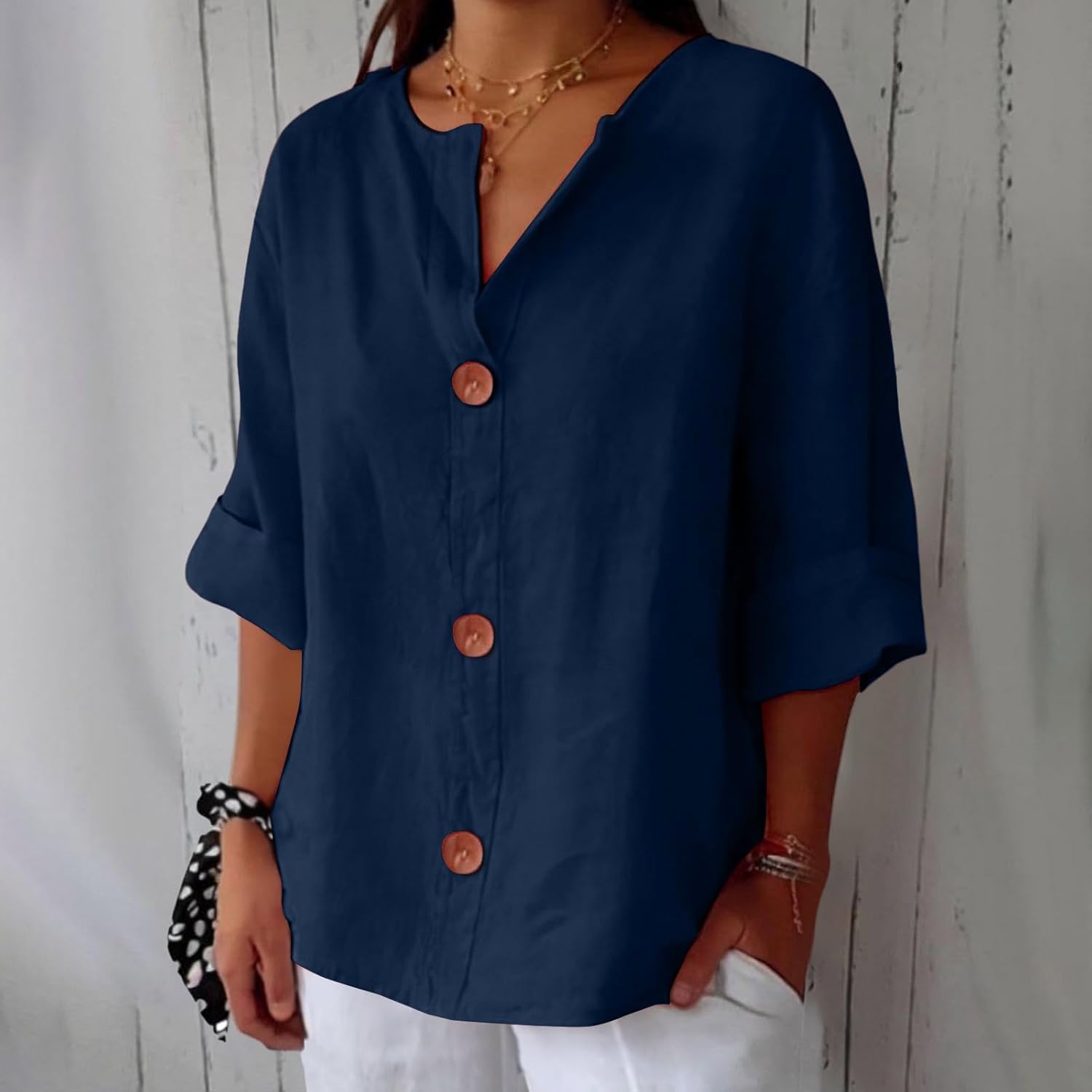 Varedo™ | Afslappet Linnebluse