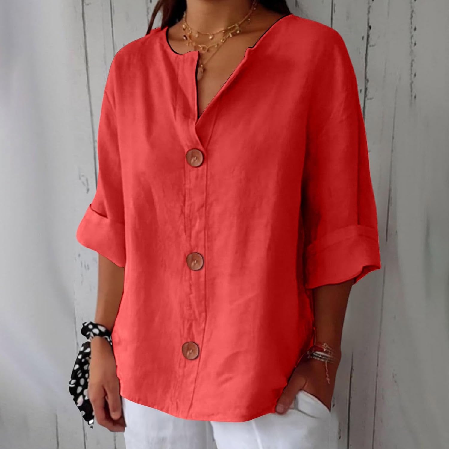 Varedo™ | Afslappet Linnebluse