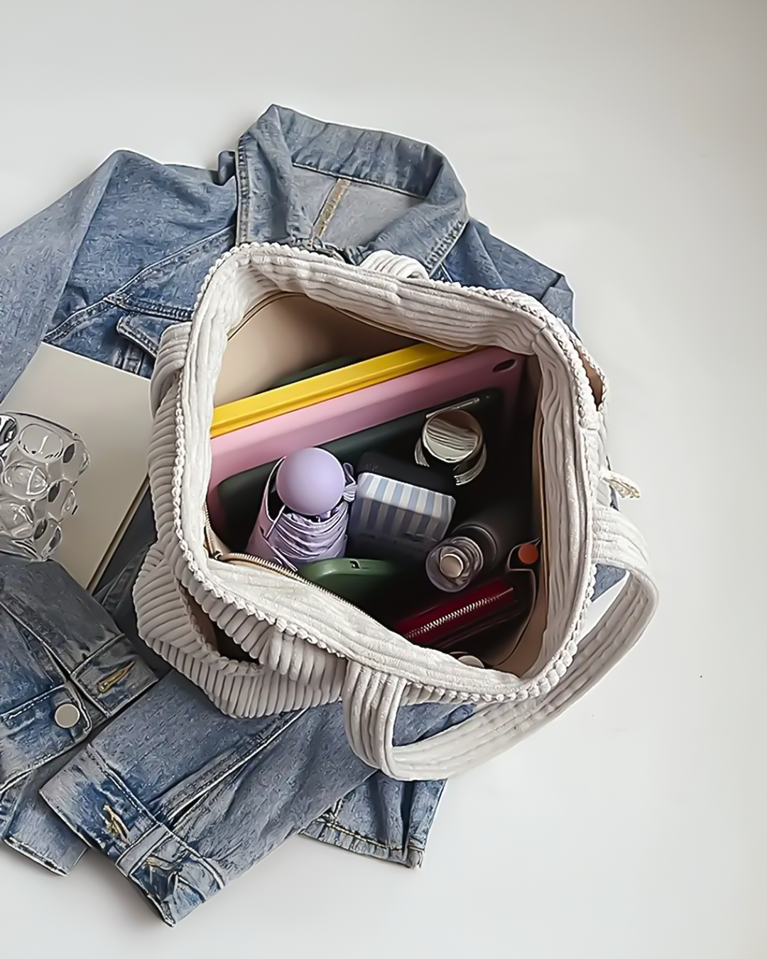 Varedo™ | Sort Rillet Tote taske