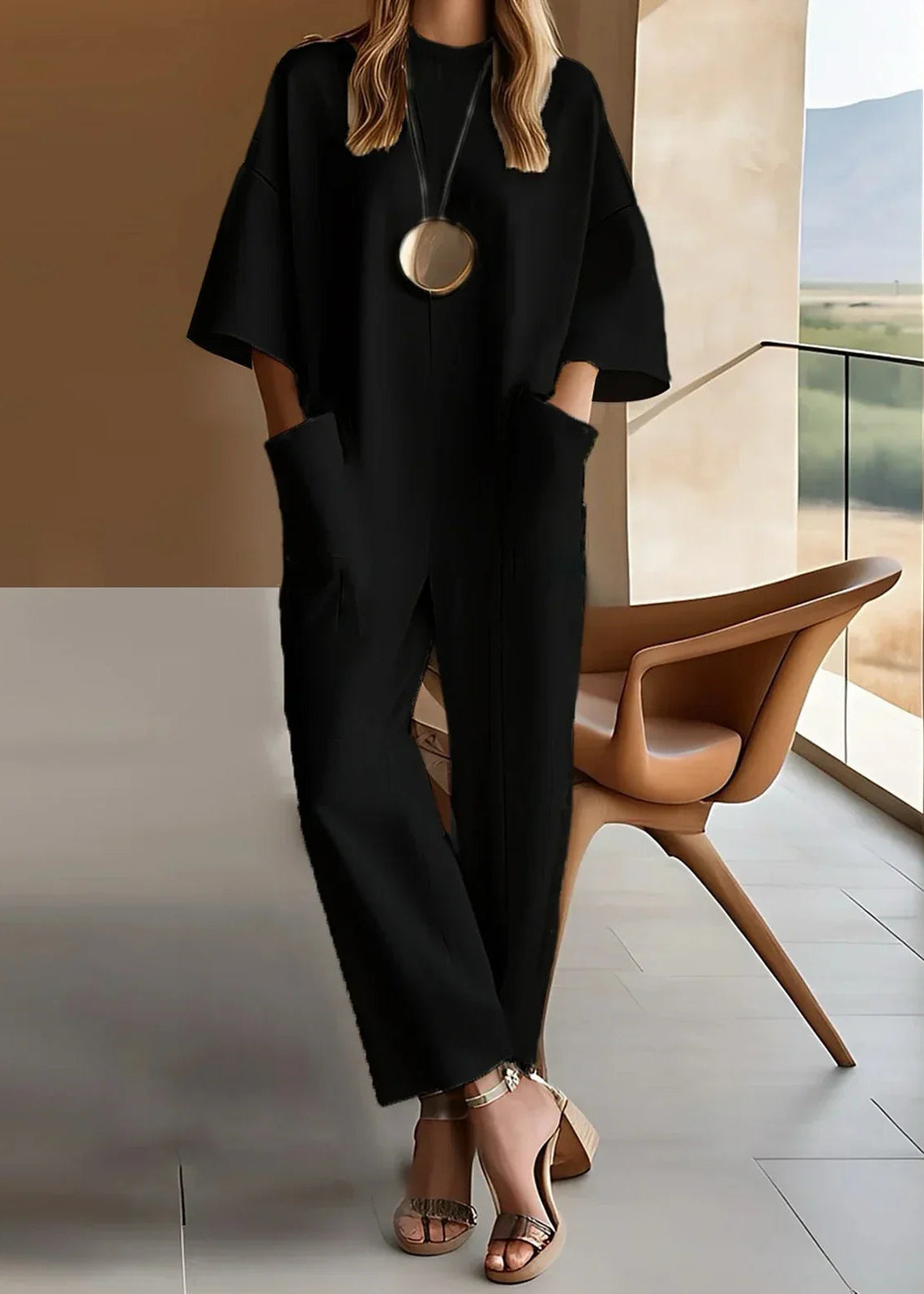 Varedo™ | Elegant Jumpsuit med Korte Ærmer