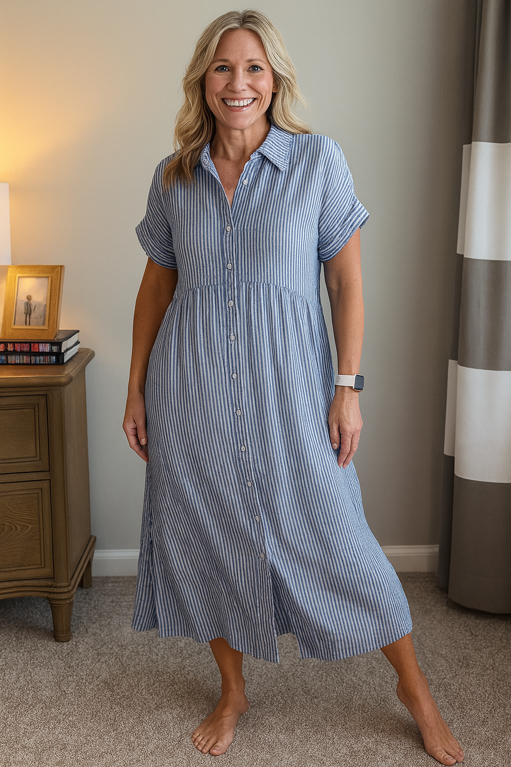 Varedo™ | Striped Skjortekjole