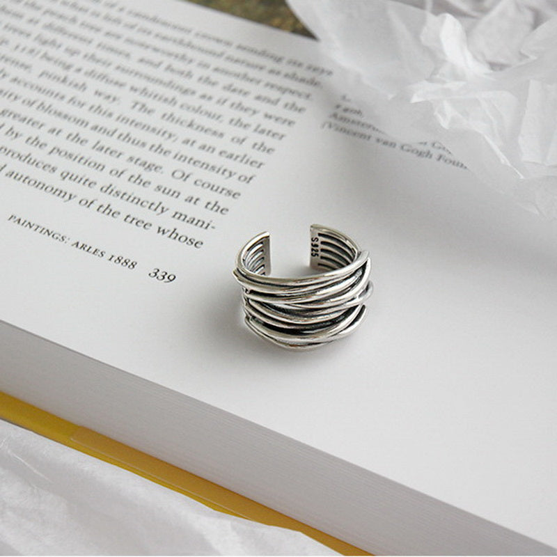 Justerbar ring i 925 sterling sølv
