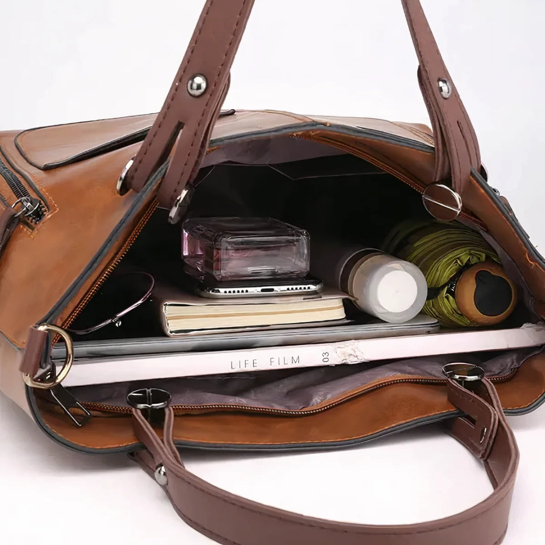 Varedo™ | Vintage Læder Crossbody Taske